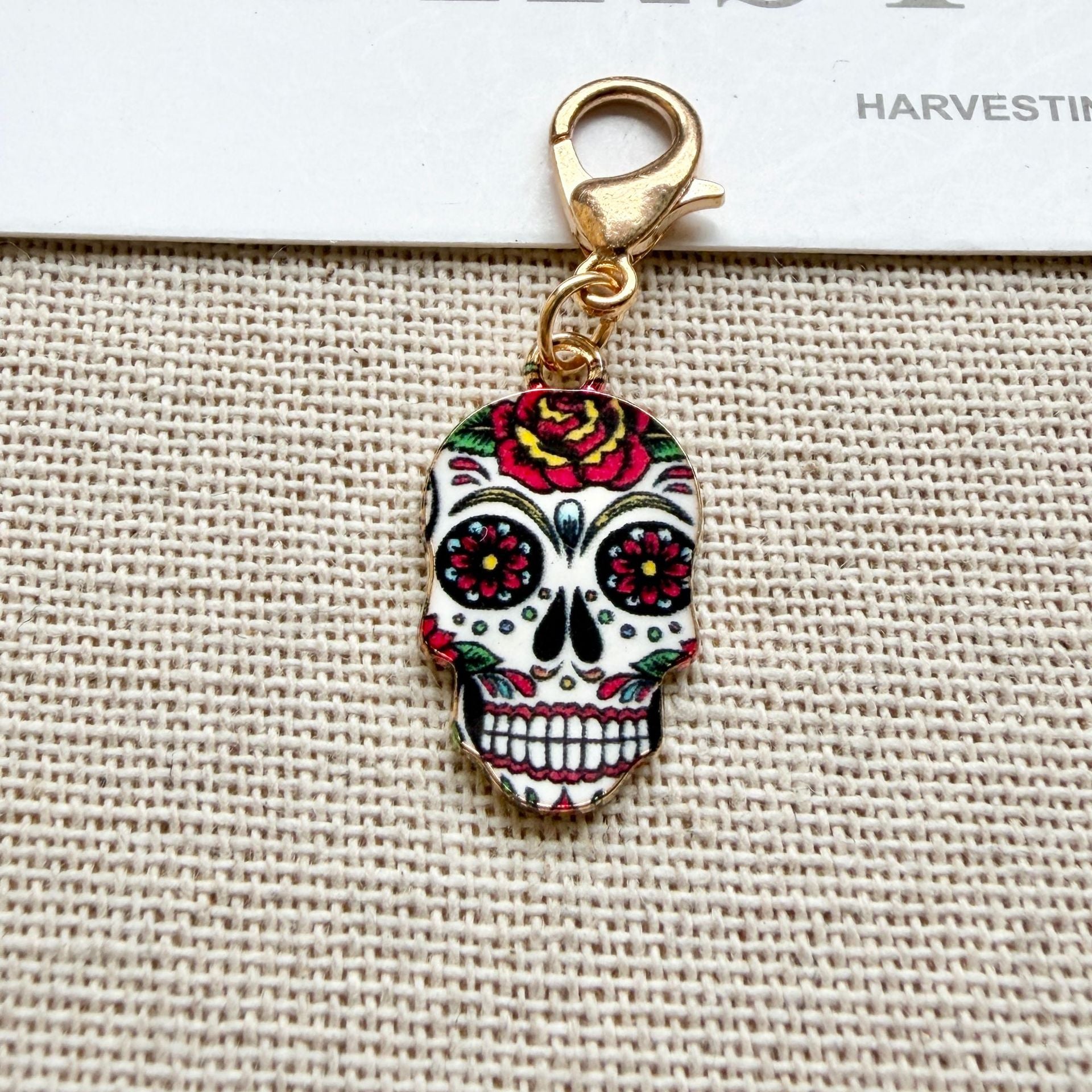 Wholesale Day of the Dead Skull Alloy Pendant Lobster Clasp Fashion Accessory Gift