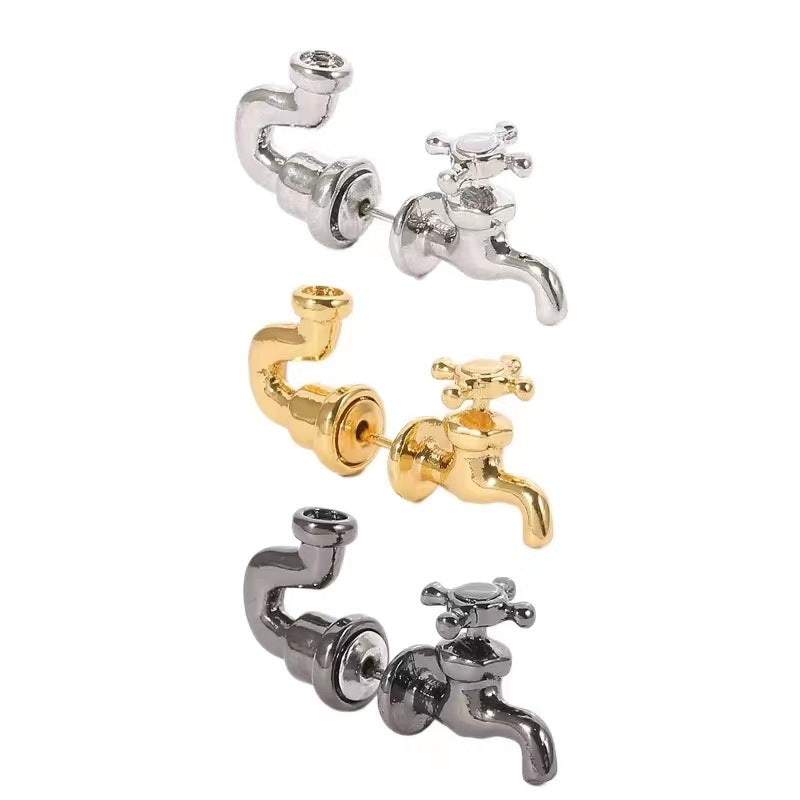 Wholesale  fashion exaggerated three-color faucet earrings  personality detachable earrings