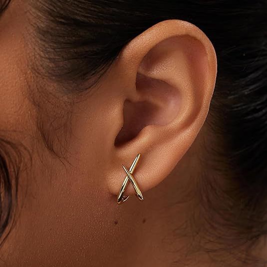 Wholesale Cross Zircon Earrings Gold Plated Sparkle Fashion Jewelry for Gift Boutique Resale