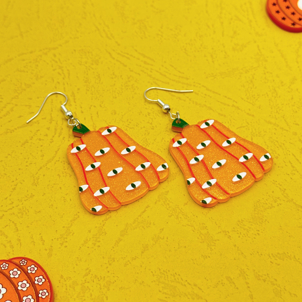 Wholesale Halloween Pumpkin Eyes Acrylic Earrings ACC-ES-Weiw003