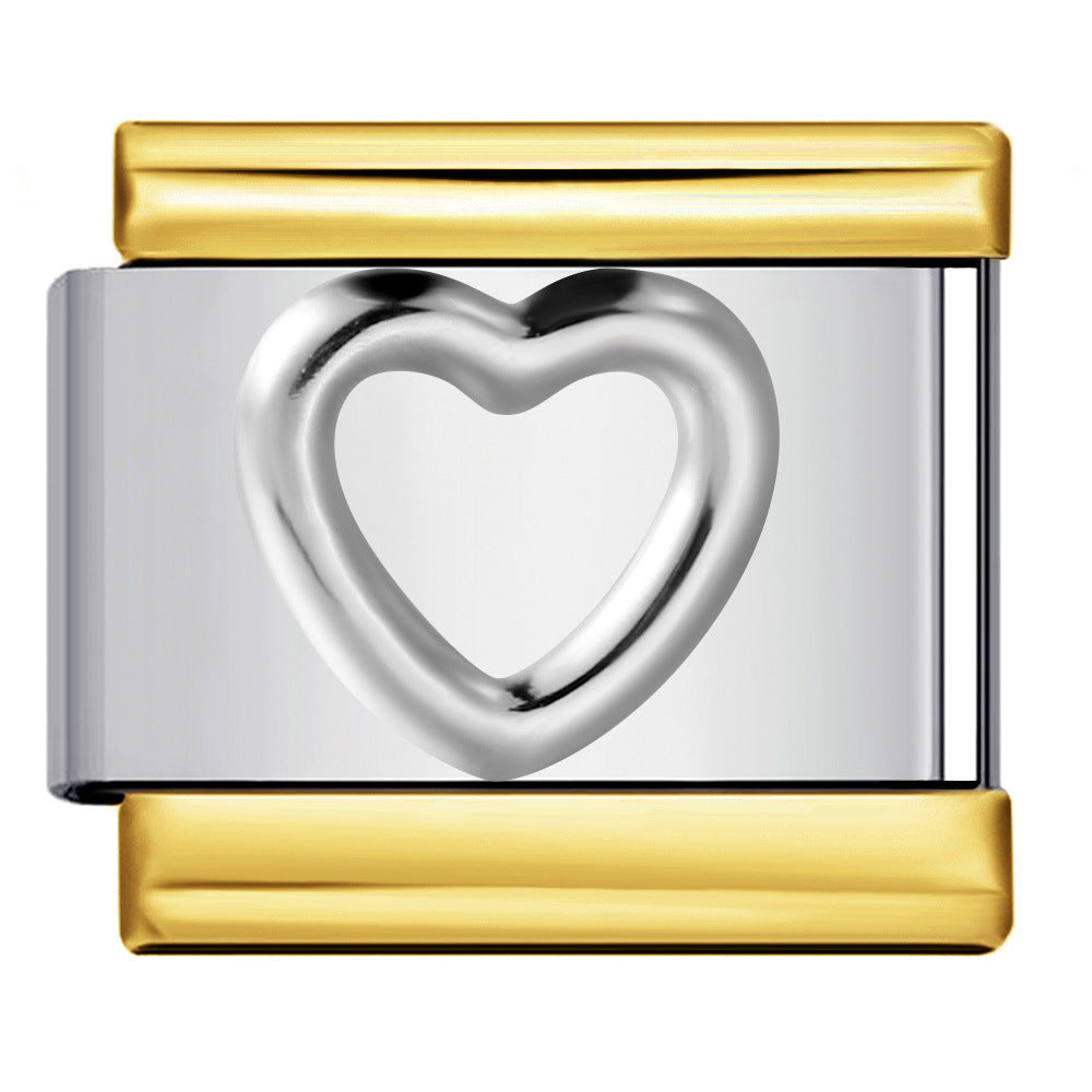 Wholesale  Italian Charm Bracelet 9mm DIY Gold and silver stamping Creative Stainless Steel Composable Bracelet