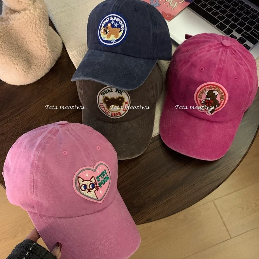 Wholesale pink heart cat baseball cap