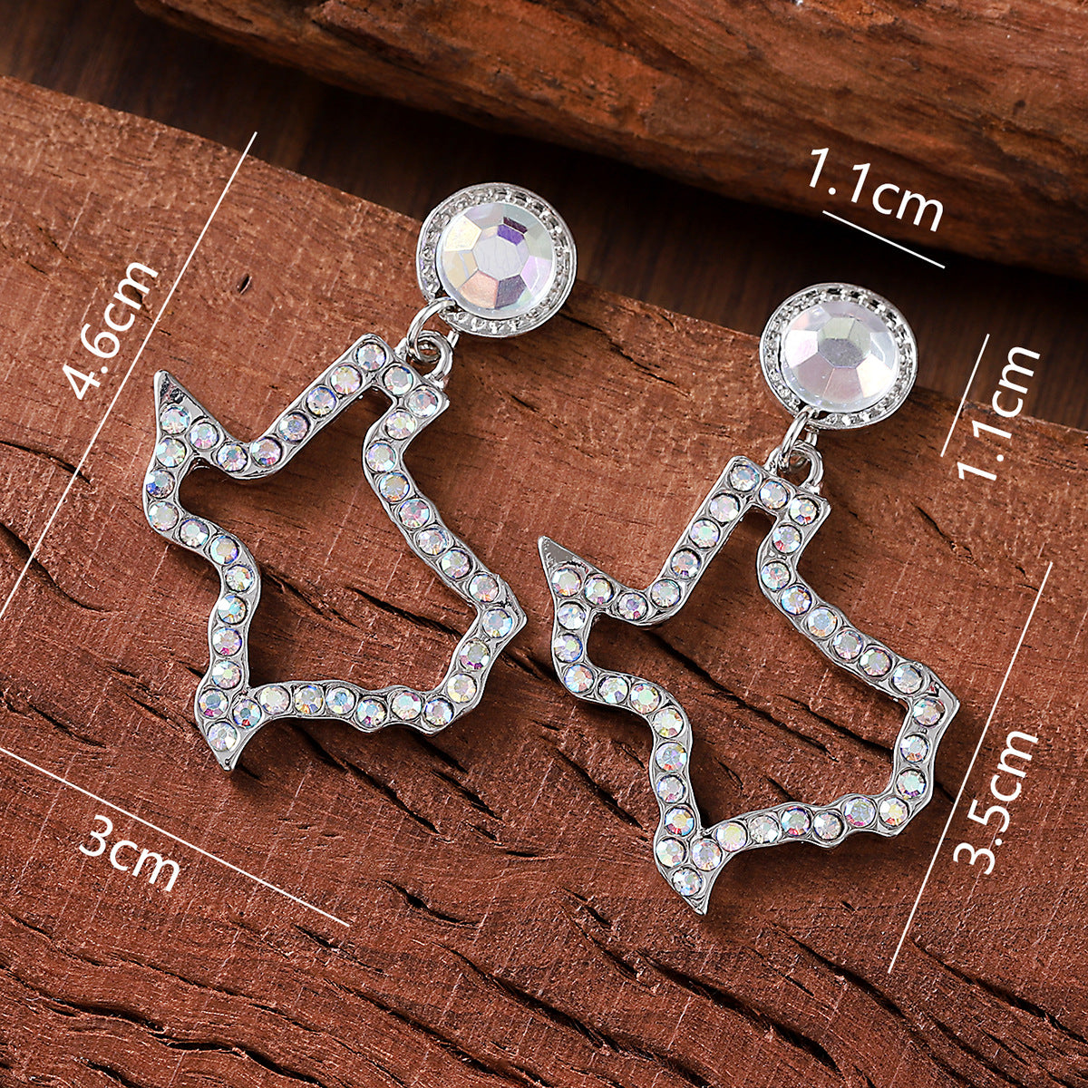 Wholesale  Irregular Map Pendant Earrings