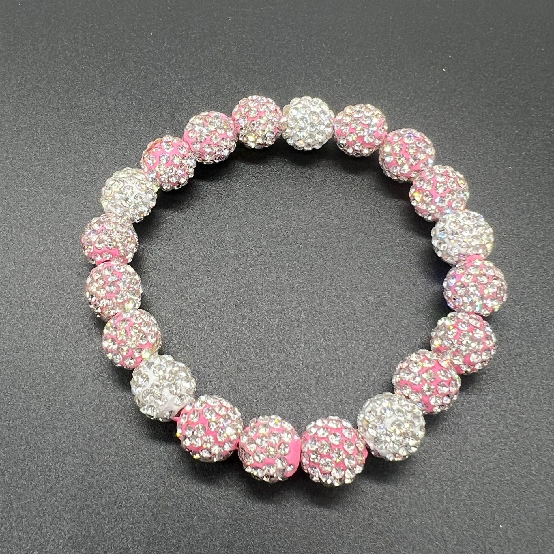 Wholesale Elastic Colored Soft Clay Diamond Ball Baseball Bracelet ACC-BT-Nanh011