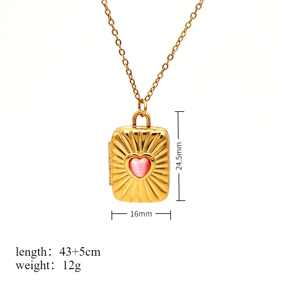 Wholesale Stainless Steel Flying Pigeon Love Letter Envelope Necklace