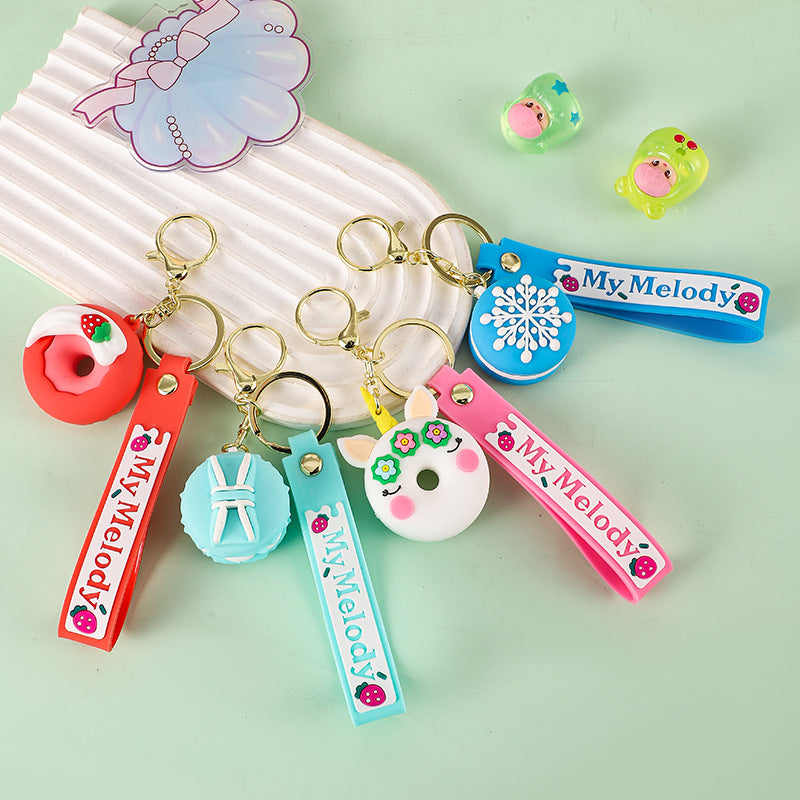 Wholesale Cartoon Donut PVC Soft Keychain Creative Keychain ACC-KC-XJY003