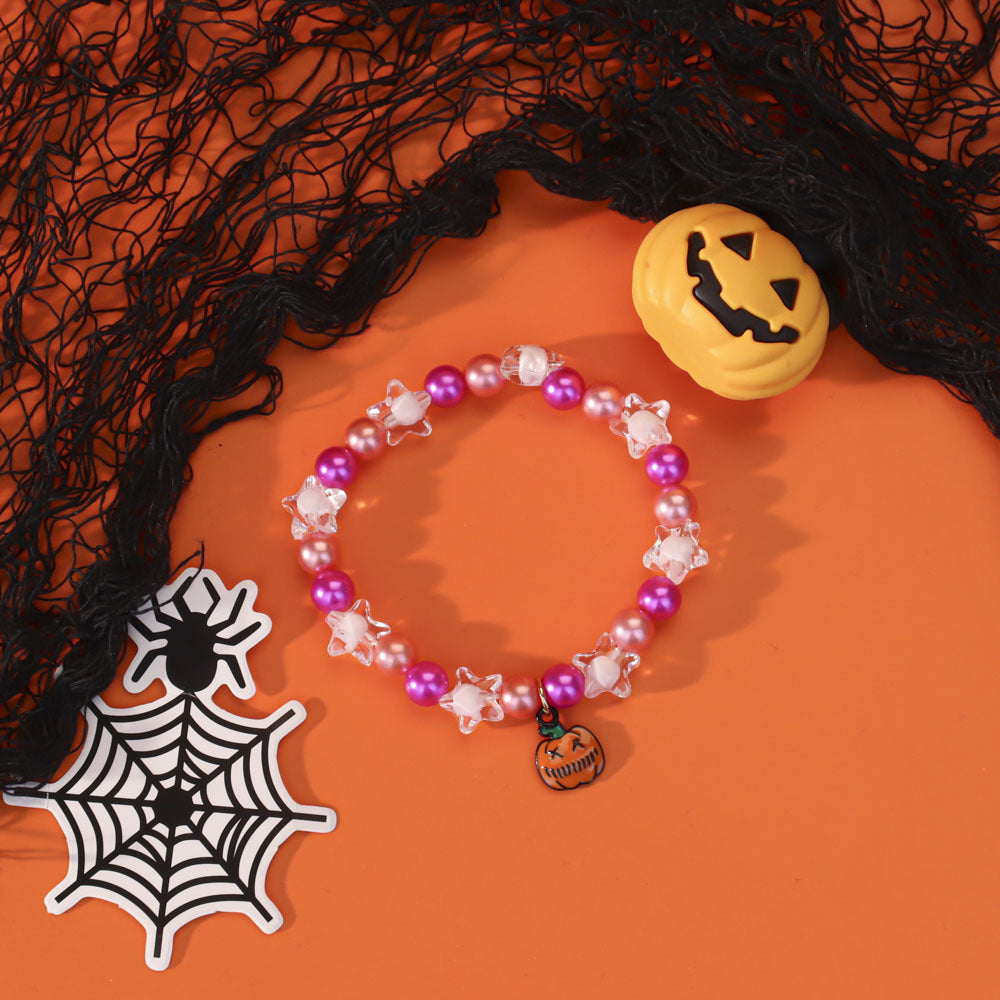 Wholesale 5pcs Oil Pearl Ghost Black Cat Witch Bracelet