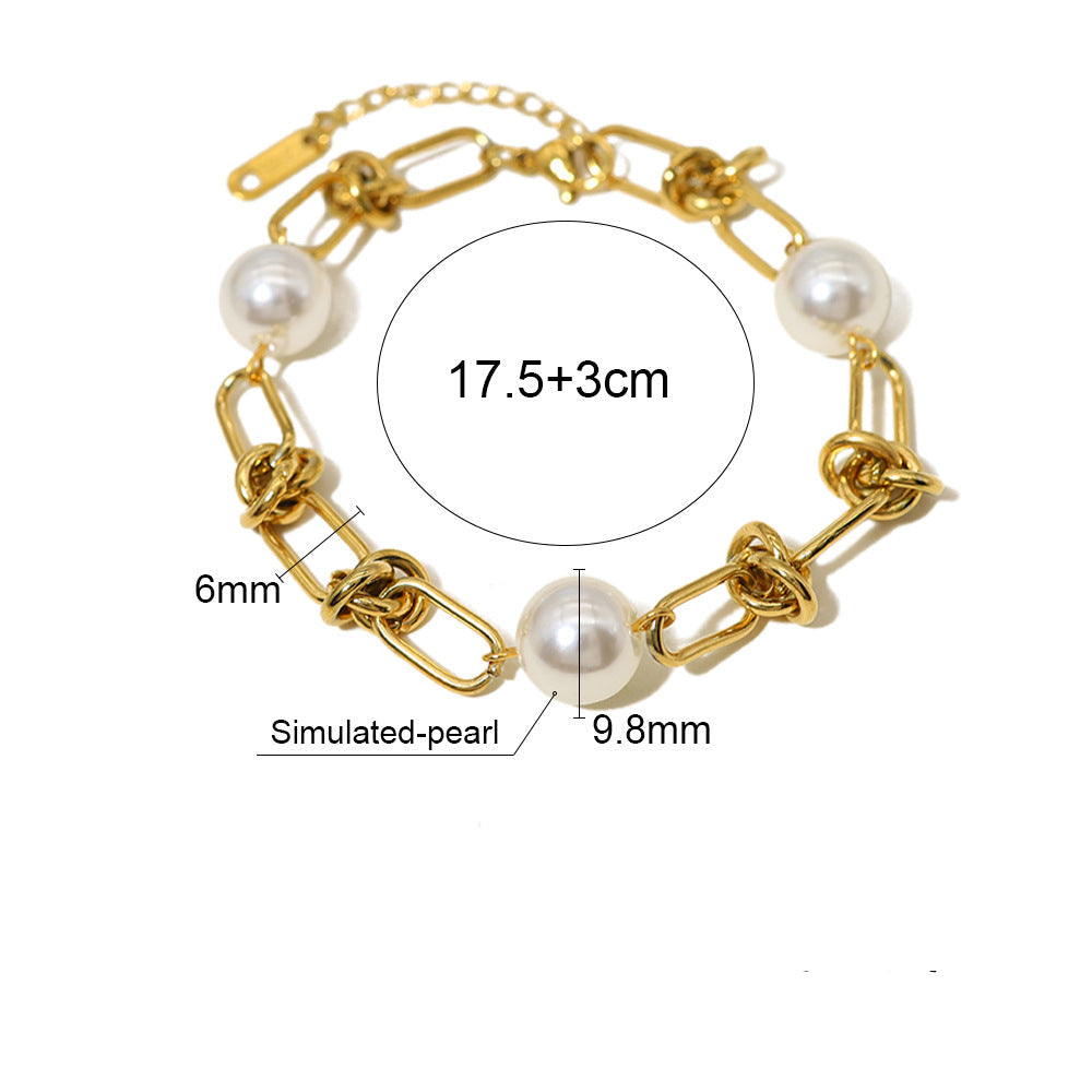 Wholesale  baroque pearl bracelet  stainless steel jewelry