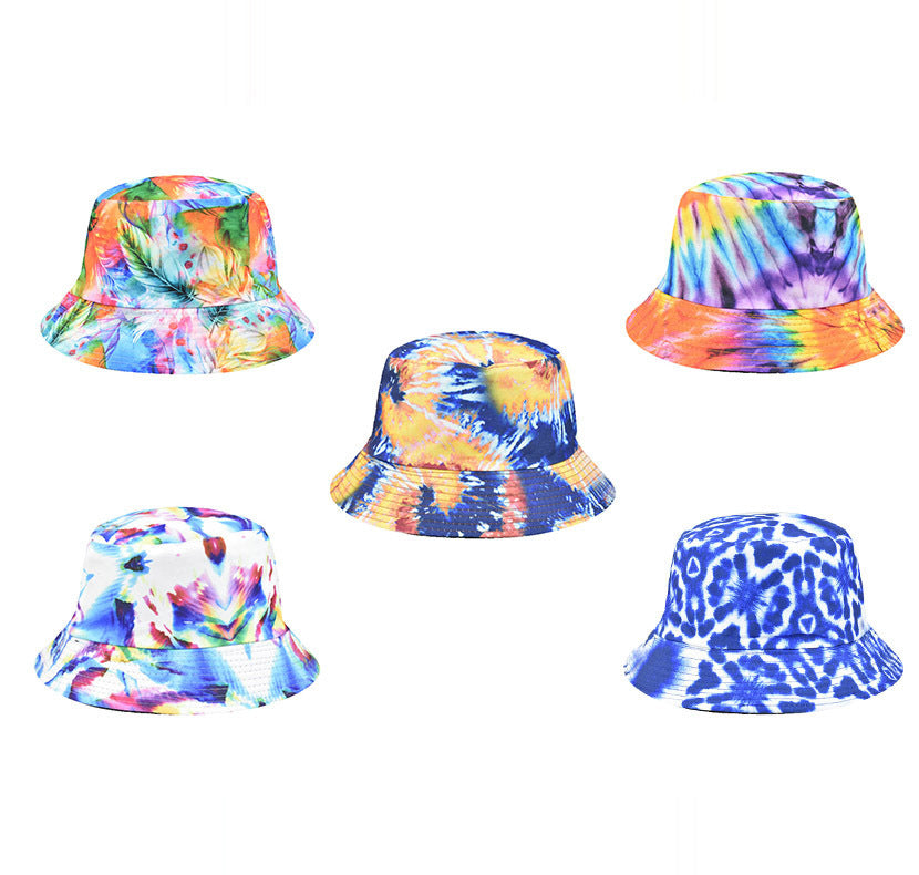 Wholesale Reversible Tie Dye Bucket Hat For Men Women Hip Hop Wide Brim Sun Hat Trendy Summer Festival Cap