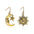 Wholesale Bohemian Style Sun Moon Earrings Geometric Metal Ethnic Wind Vintage Ear Jewelry