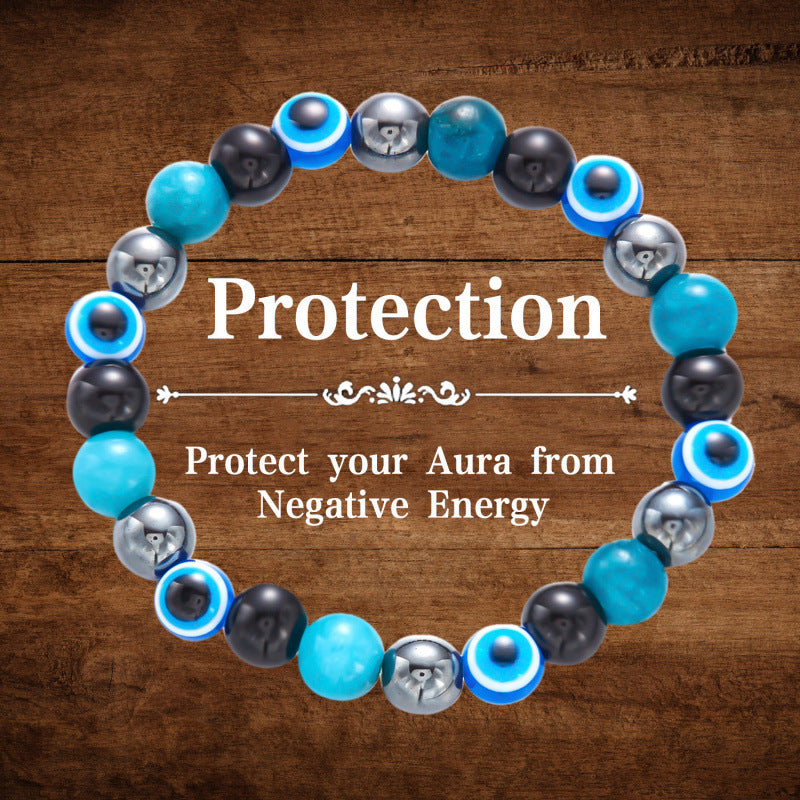 Wholesale  Tiger Eye Stone Devil's Eye Elastic Stone Bracelet