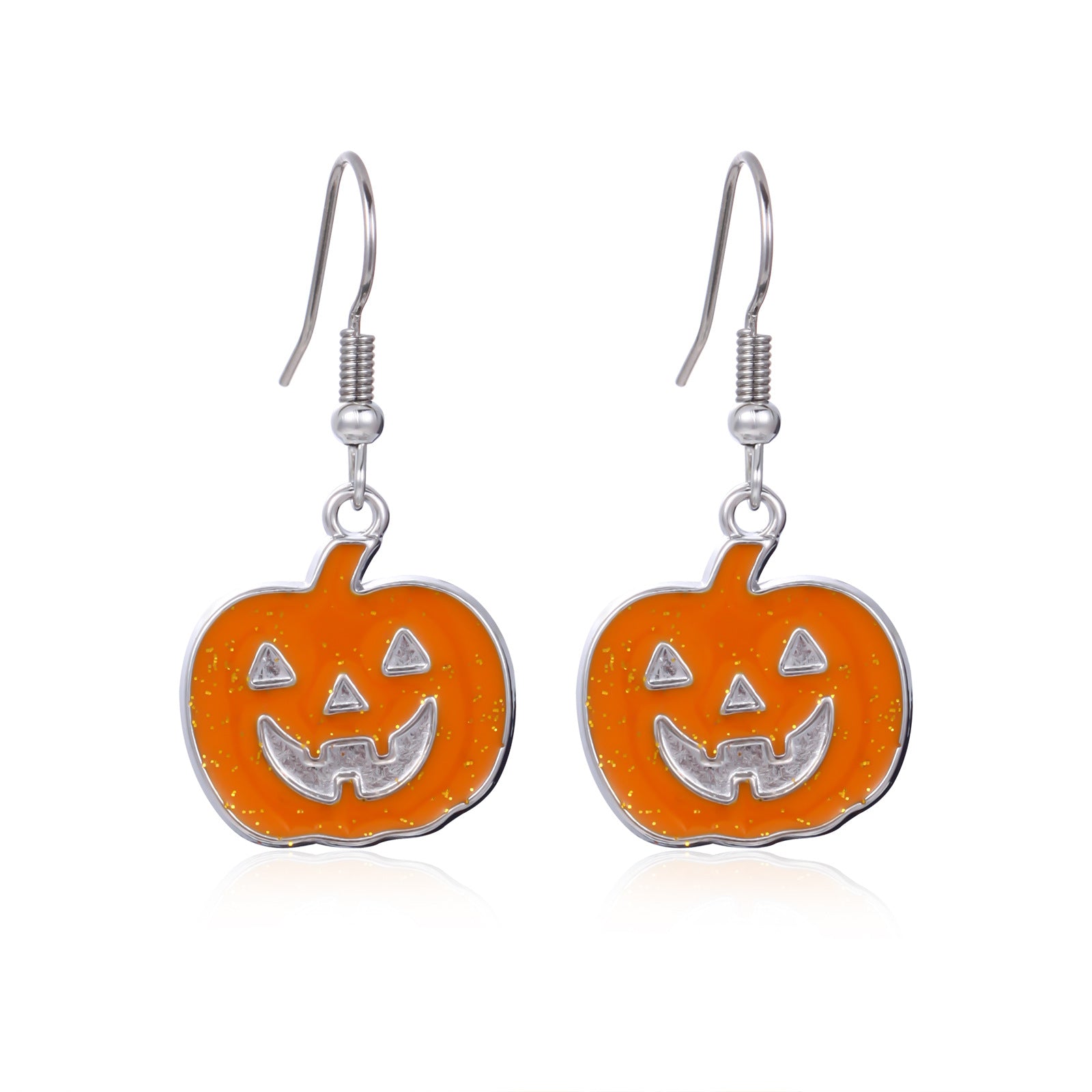 Wholesale  Diamond-Encrusted Zinc Alloy Cat Pumpkin  Web Skull Earrings