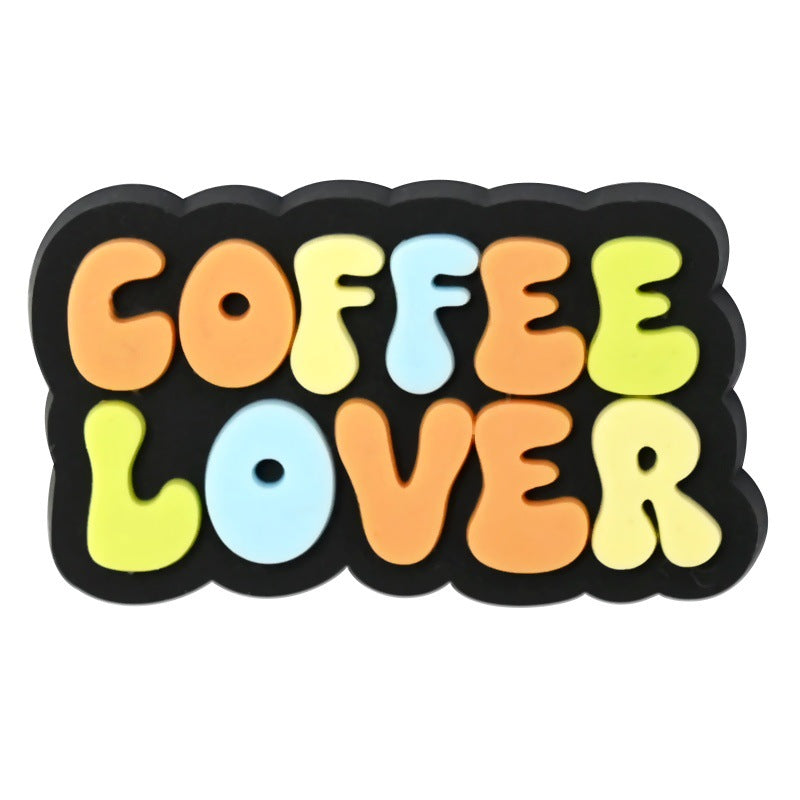 Wholesale Random 100pcs  coffee series   PVC Soft Rubber Shoe Buckle Decoration