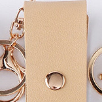Wholesale PU Leather Keychain 30Ml Hand Sanitizer Bottle Case Boutique Resale European Style White