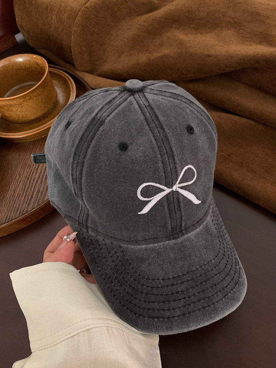 Wholesale Vintage Washed Distressed Bow Embroidered Baseball Cap ACC-HT-Yizhan006