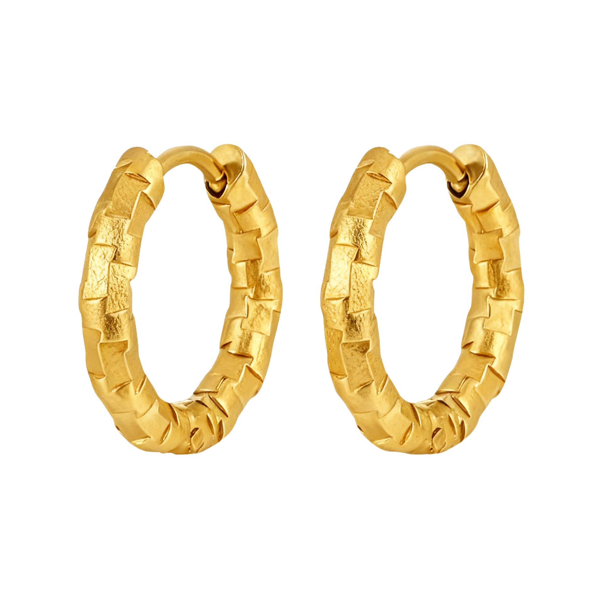 Wholesale 2PCS Titanium steel earrings plated with 18K gold