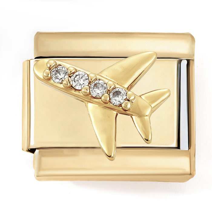 Wholesale 2PCS 9mm Italian Charm Starter Bracelets DIY square Single Section Creative Stainless Steel Composable Bracelet