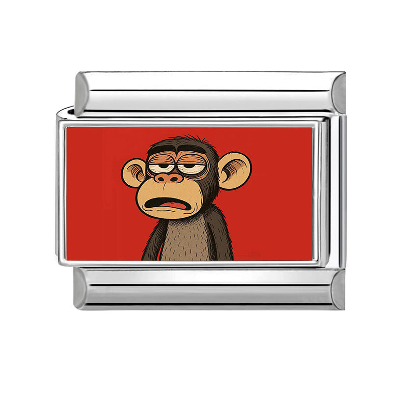 Wholesale Cartoon Monkey Modular Bracelet Stainless Steel Jewelry Accessory Gift Idea