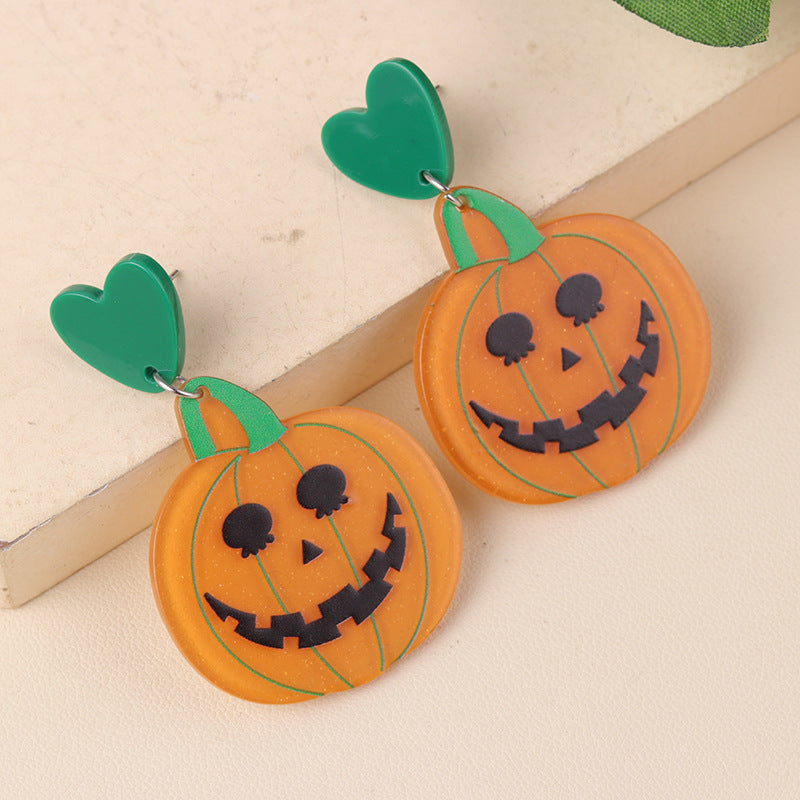 Wholesale  Acrylic  Cartoon Fun Ghost Pumpkin Earrings