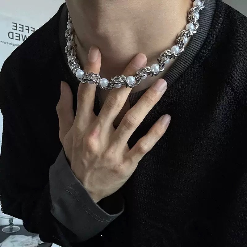 Wholesale Boutique Alloy Pearl Wrapped Choker Necklace Fashion Accessory For Women
