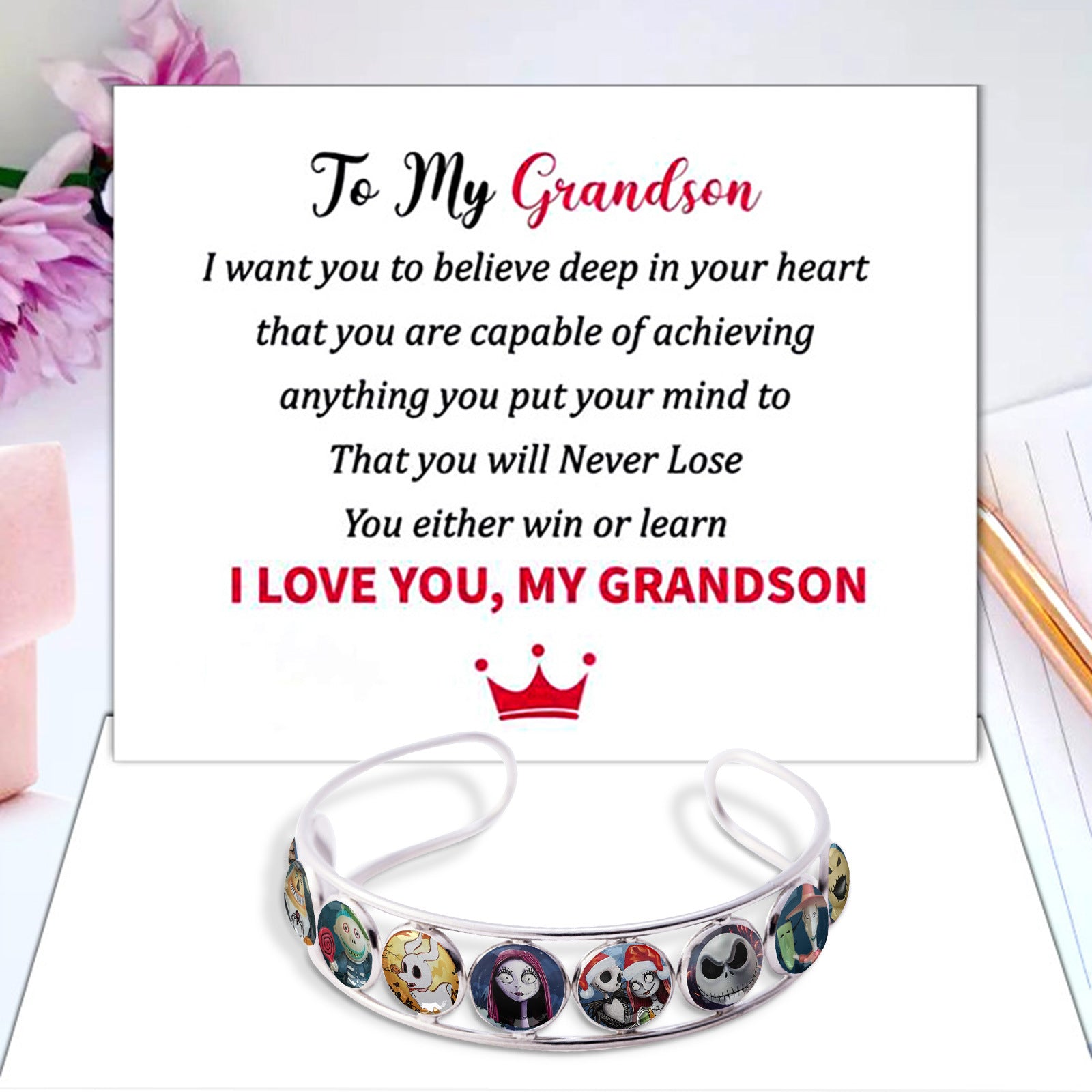 Wholesale Christmas Stainless Steel Time Gemstone Bracelet ACC-BT-Huhe003