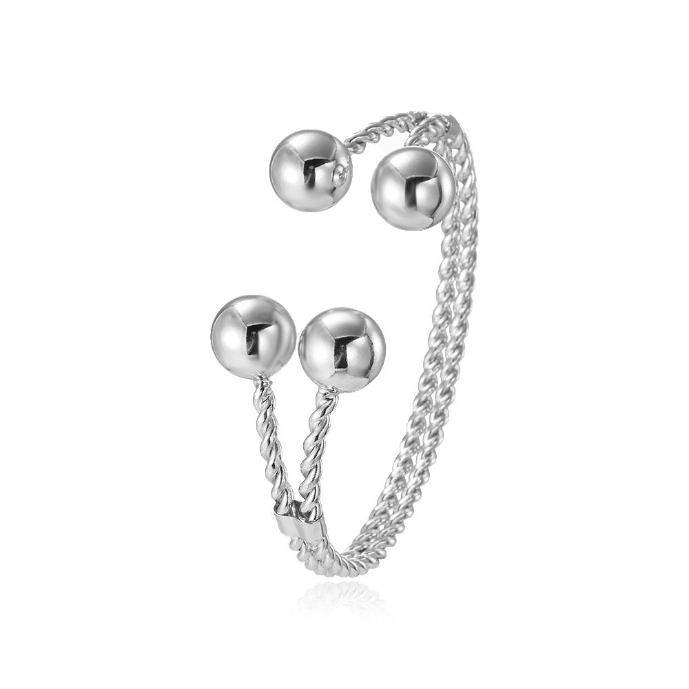 Wholesale Beads Twist Woven Open Women' s Bracelet