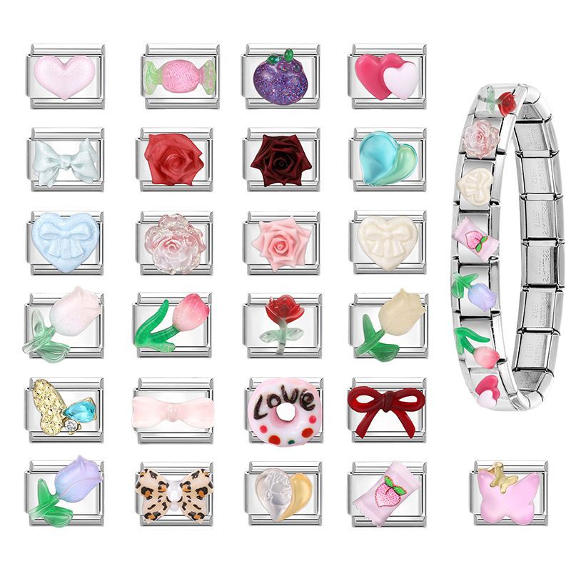 Wholesale Italian Charm Bracelet 9mm DIY Splicing Cute Creative Stainless Steel Composable Bracelet