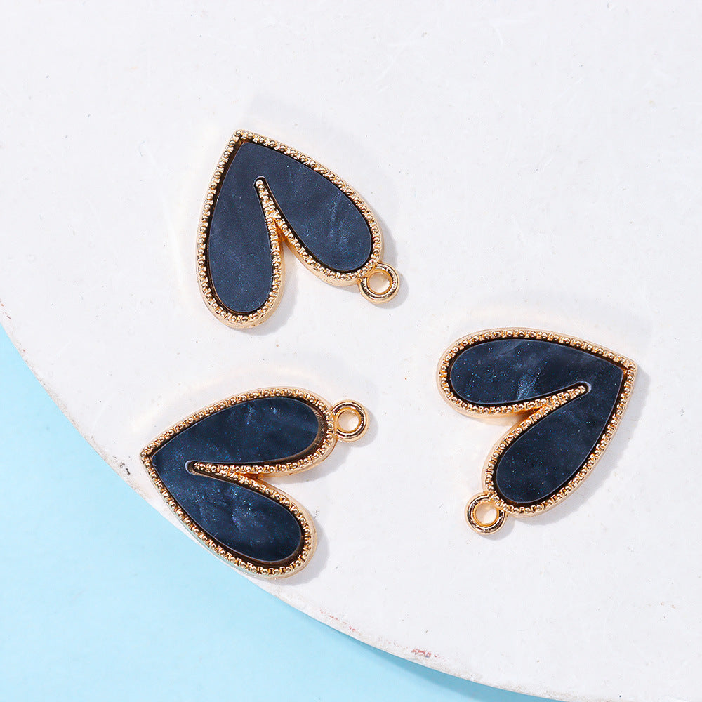 Wholesale 20pcs/ pack Acrylic Peach Heart Heart Alloy Pendant Pendant DIY Jewelry
