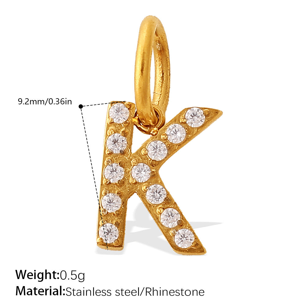 Wholesale Diamond-Encrusted 26 English Letter Charms for Jewelry