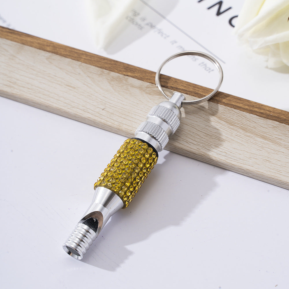 Wholesale Rhinestone Aluminum Whistle Outdoor Keychain ACC-KC-ZhiYa033