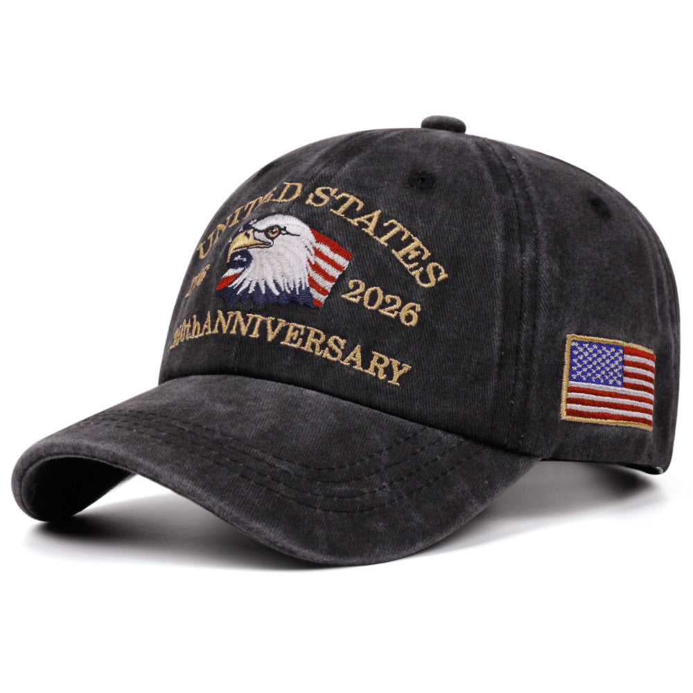 Wholesale Vintage Washed Denim Baseball Cap With Eagle Embroidery Casual Hip Hop Style Fashion Accessory