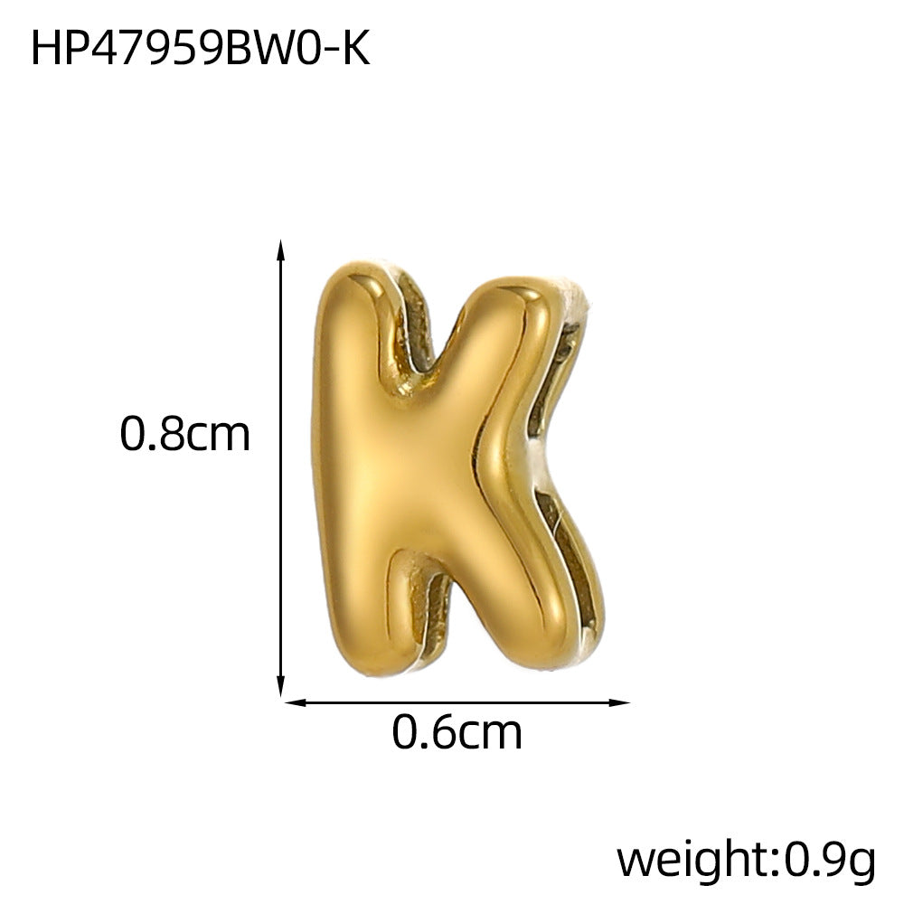 Wholesale Hollow small letters stainless steel plated 18K gold mini pendant
