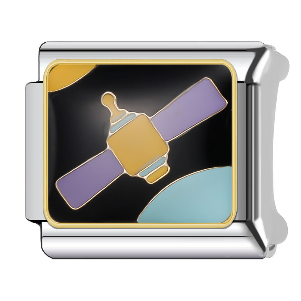 Wholesale Italian Charm Bracelet 9mm DIY Splicing Cosmic Star Series Stainless Steel Composable Bracelet