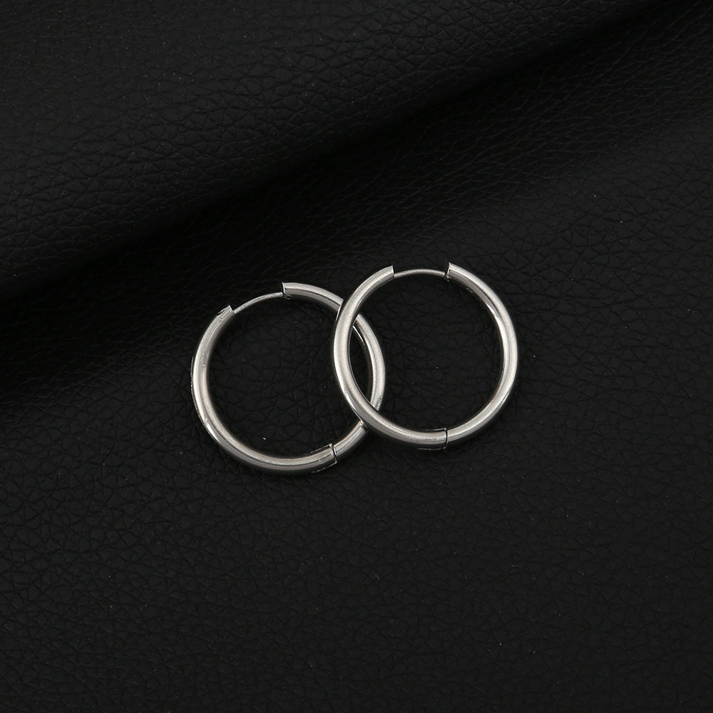 Wholesale Minimalist Stainless Steel Round Hoop Earrings Stylish Unisex Chic Fashion Jewelry Accessory for Everyday Wear