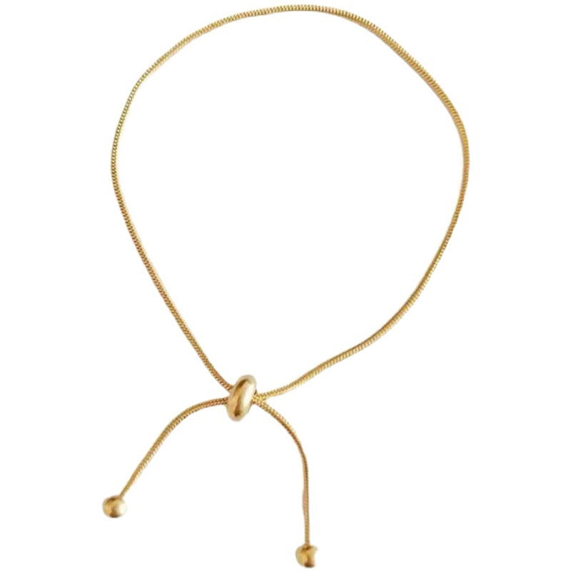 Wholesale  bow gold 18K titanium steel bracelet adjustable non-fading niche retro light luxury bracelet