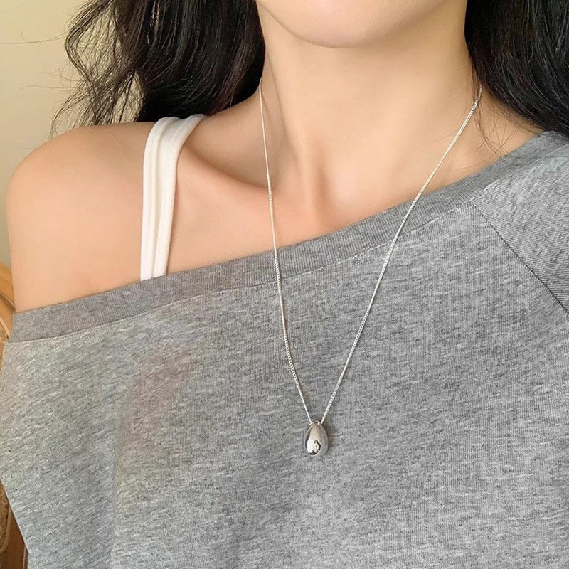 Wholesale Minimalist Water Drop Long Sweater Chain,  Copper Electroplated,  Boutique Resale Necklace Accessory