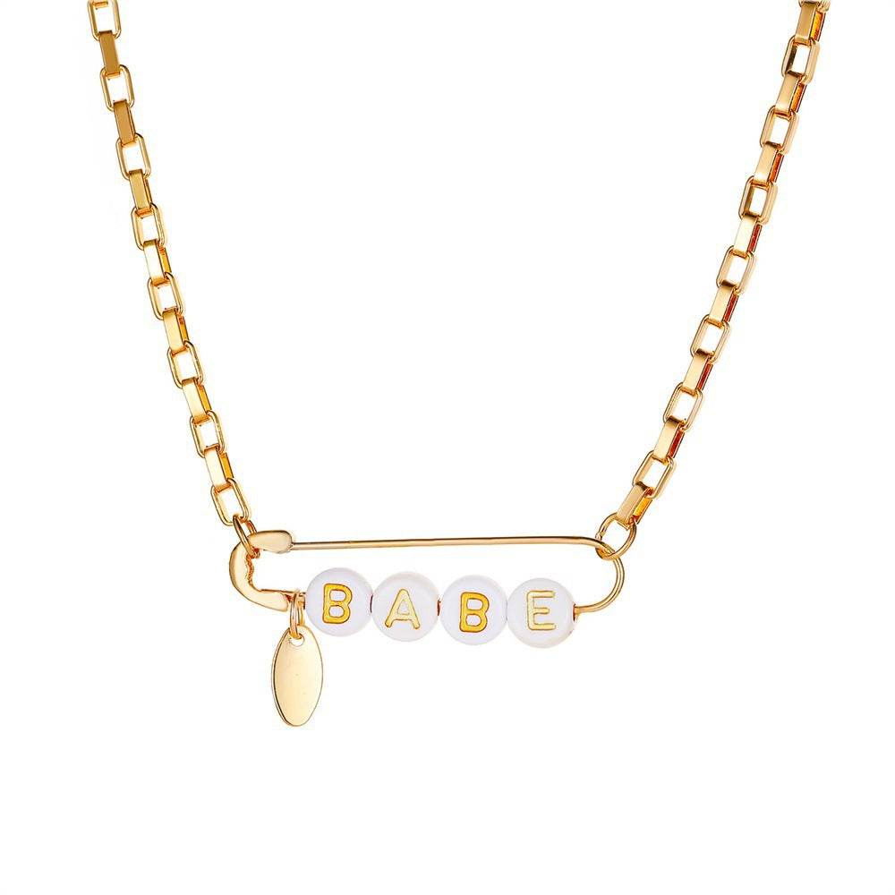 Wholesale Creative Pin Necklace  Clavicle Chain