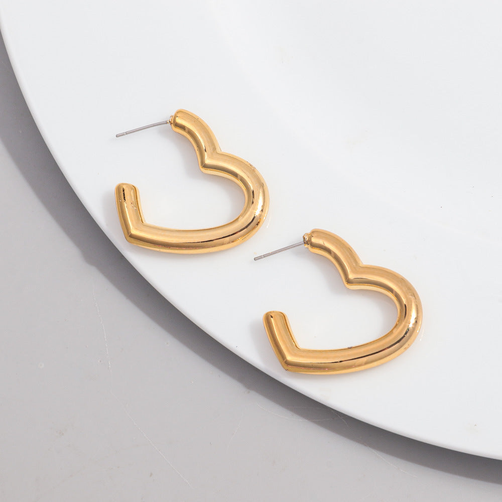 Wholesale Electroplating colorful peach heart acrylic earrings