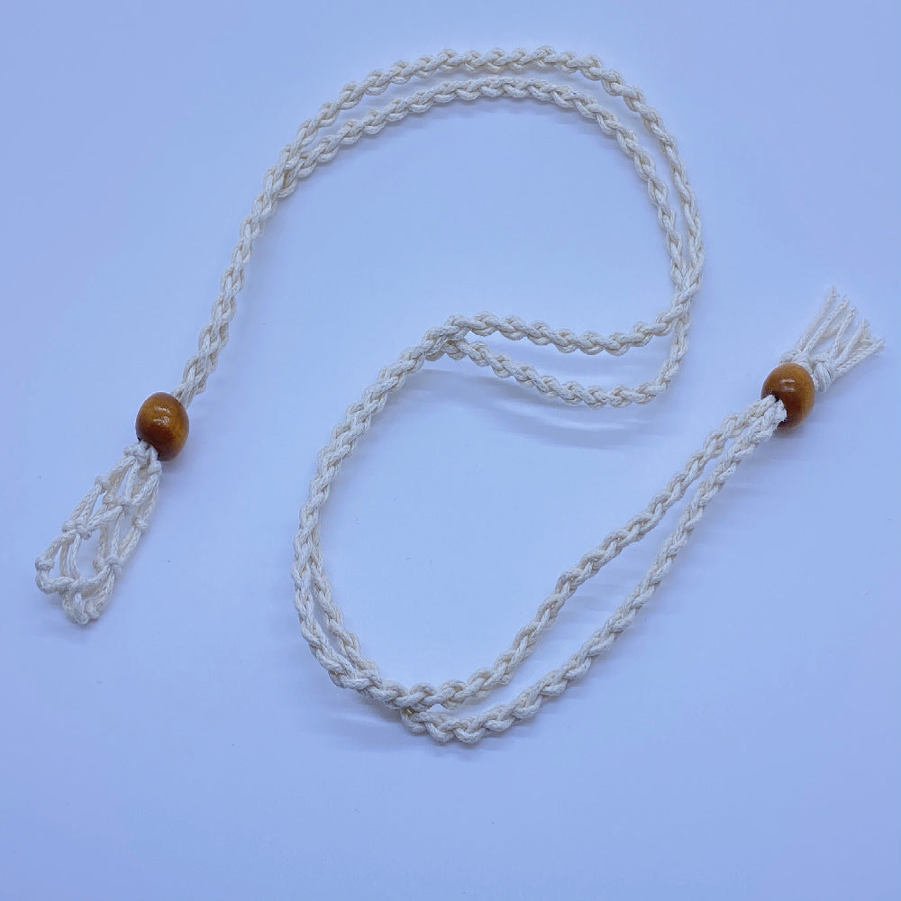 Wholesale Natural Stone Mesh Braided Necklace with Adjustable Vintage Rope ACC-NE-Nius001