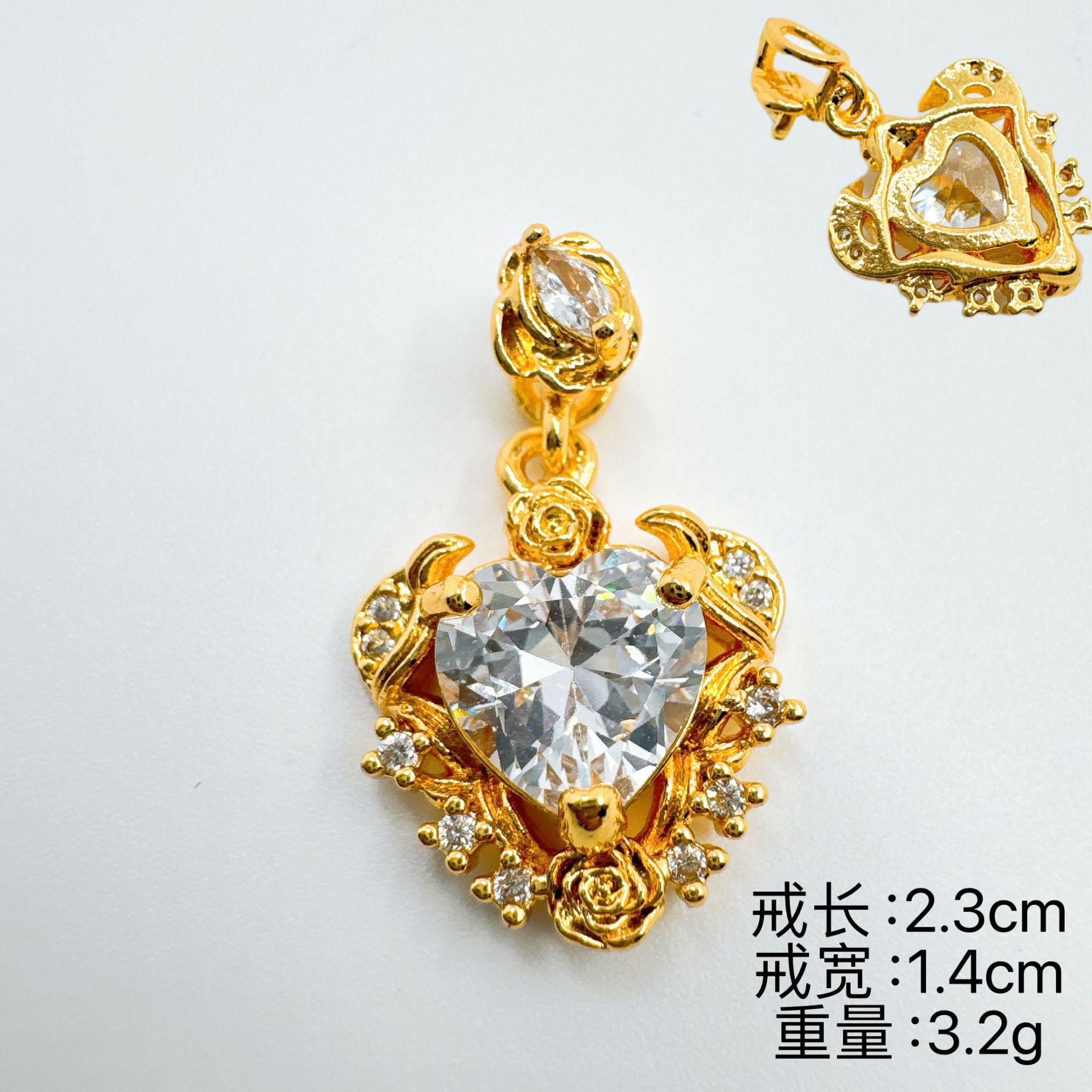 Wholesale Copper Gold Plated Zircon Necklace Pendant Sweet Cool Wind Style Fashion Accessory for Party