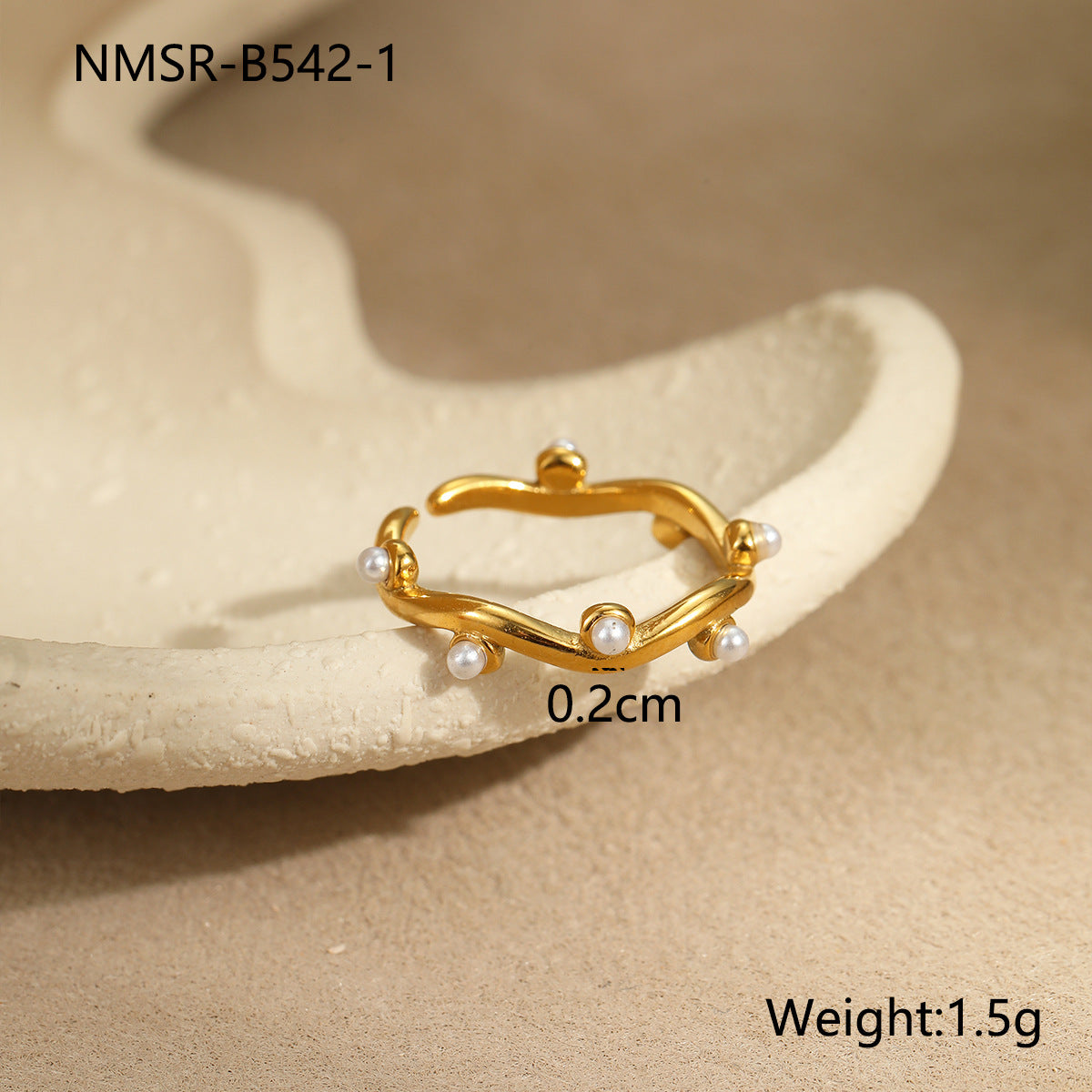 Wholesale  Luxury Inlaid Zircon Natural Stone Stainless Steel Ring