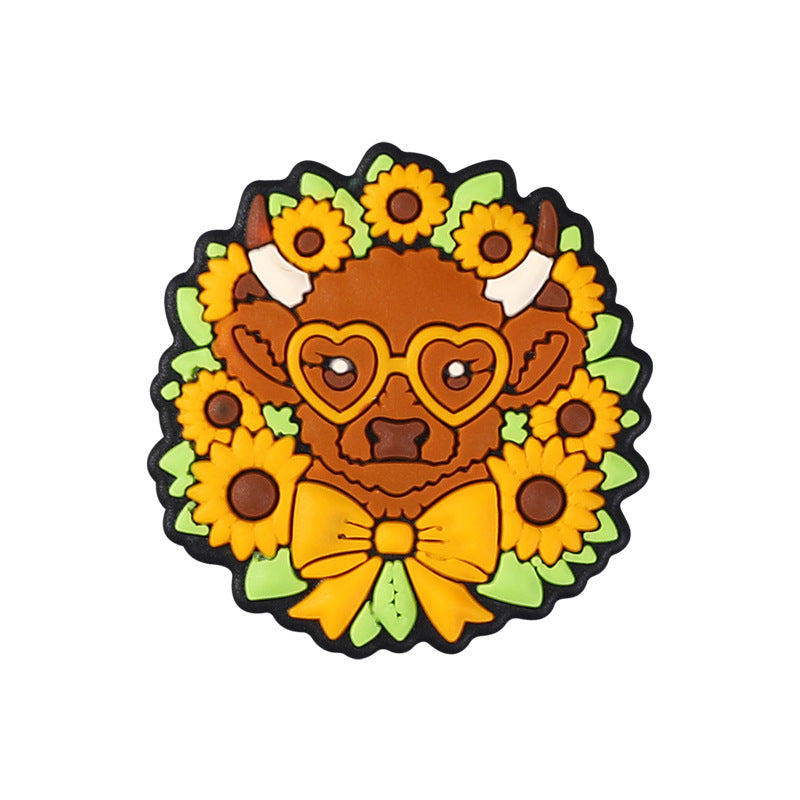 Wholesale 20pcs Cartoon Highland Cattle Focal Beads DIY Bead Accessories