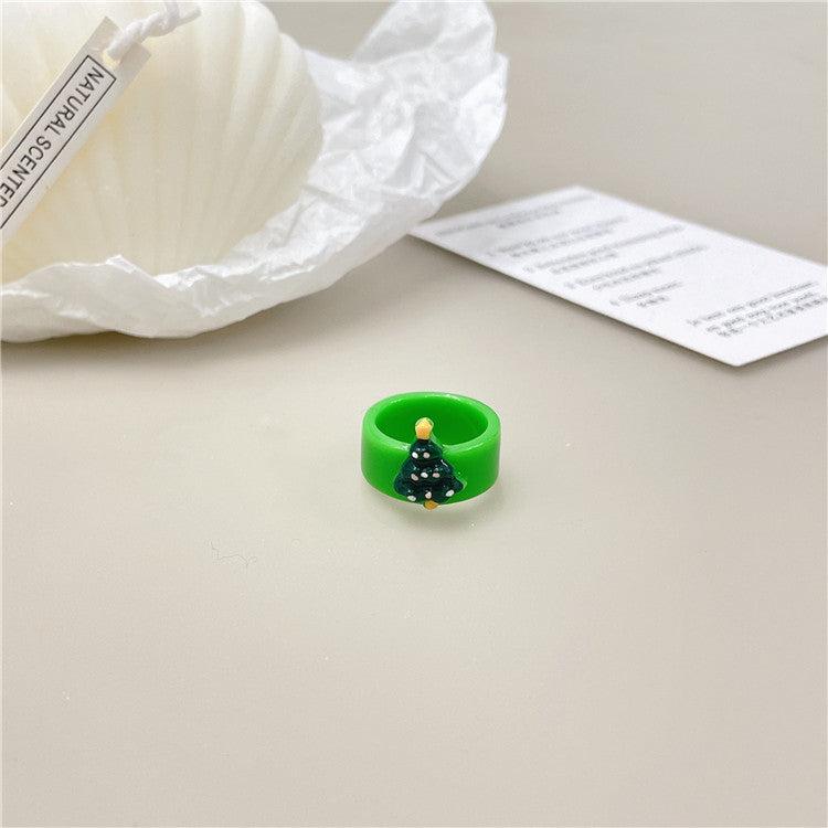 Wholesale Christmas Tree Christmas Gifts Christmas Resin Rings ACC-RS-Weiw002