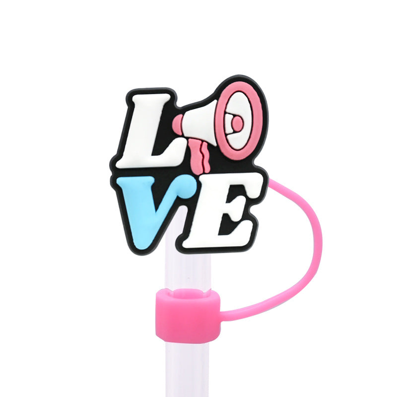 Wholesale Random 100pcs Cheerleading Series 8/10mm PVC Soft Straw Tube Cap