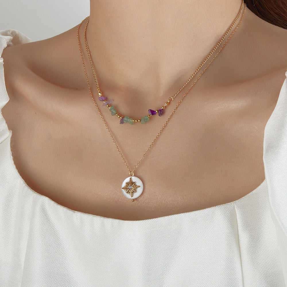 Wholesale double-layer clavicle chain accessories stainless steel necklace