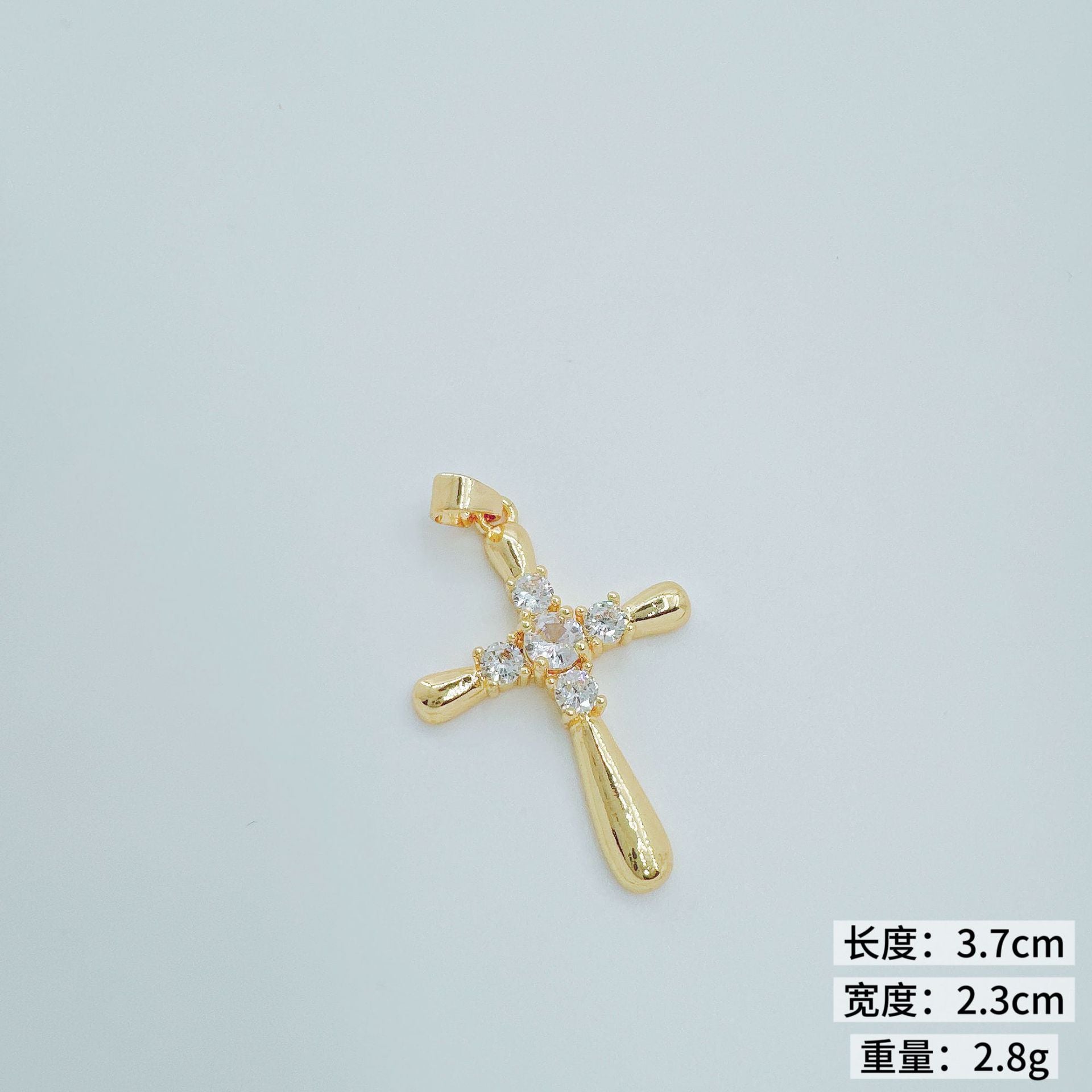 Wholesale Copper Fashion Cross Pendant Necklace with Rhinestones - Chic Jewelry Accessory for Women Boutique Resale