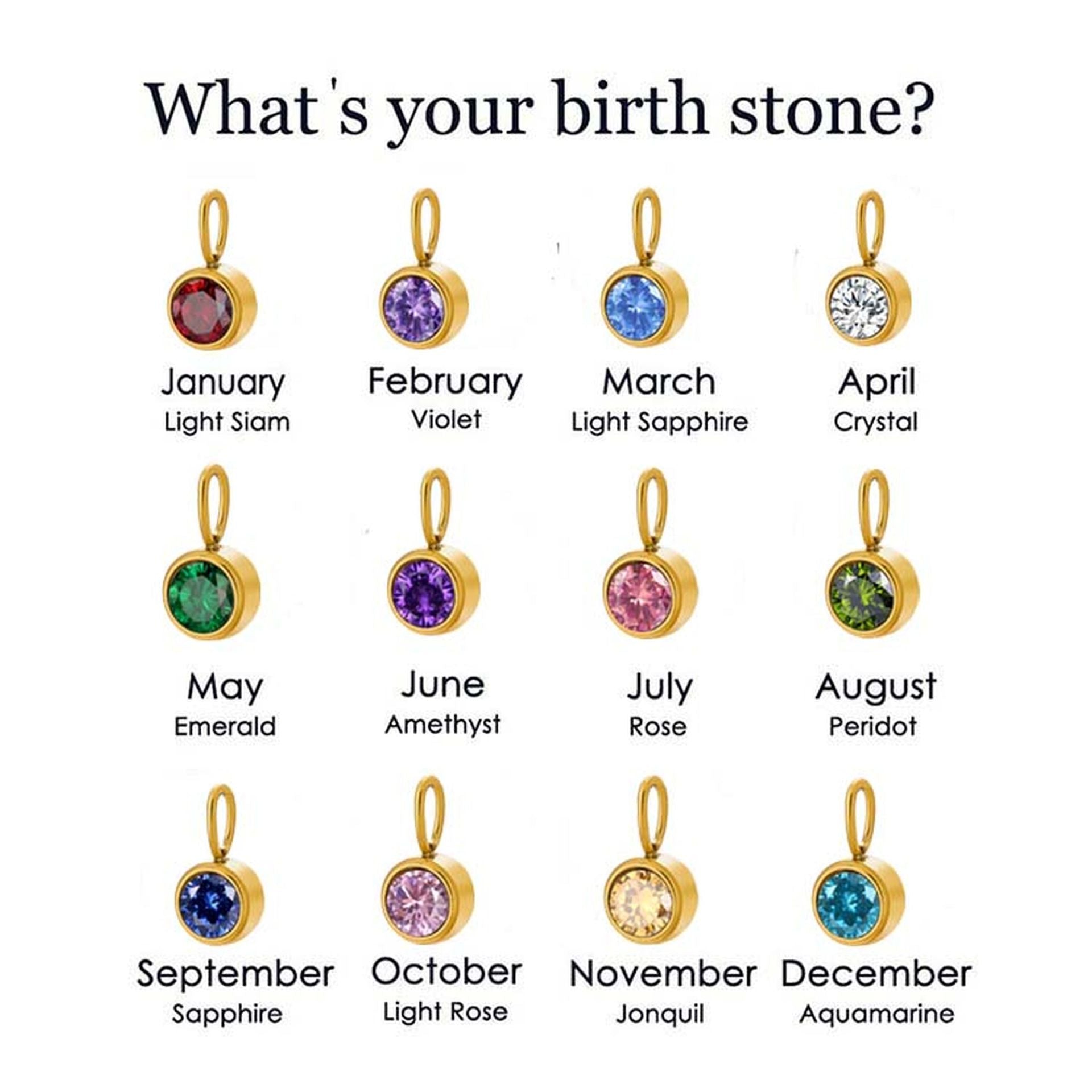 Wholesale Stainless steel birthday stone letter pendant