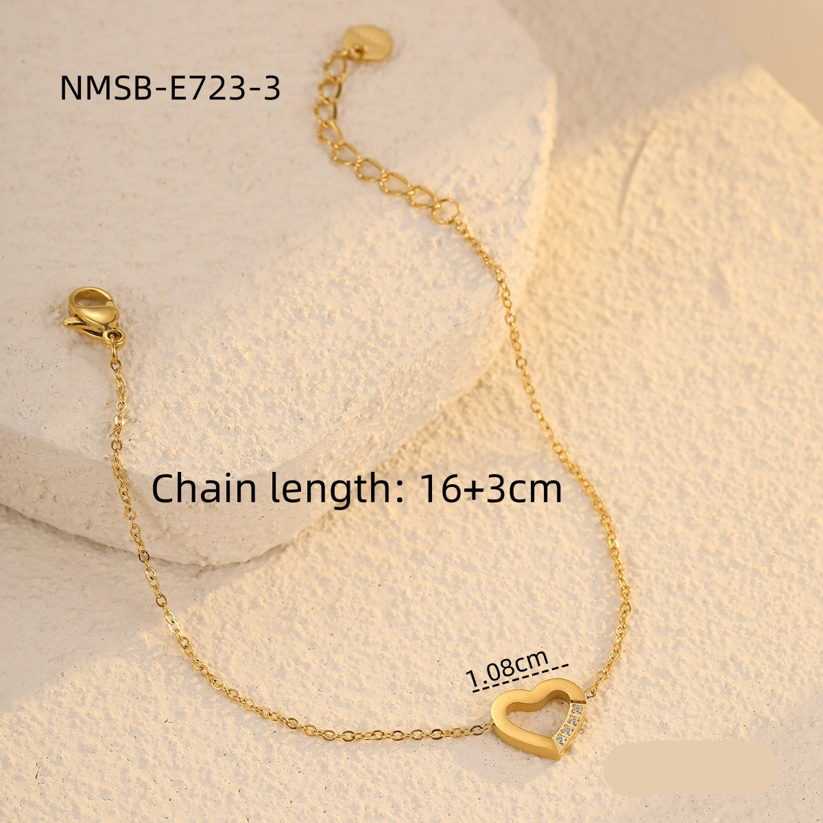 Wholesale Heart Hollow Stainless Steel Bracelet