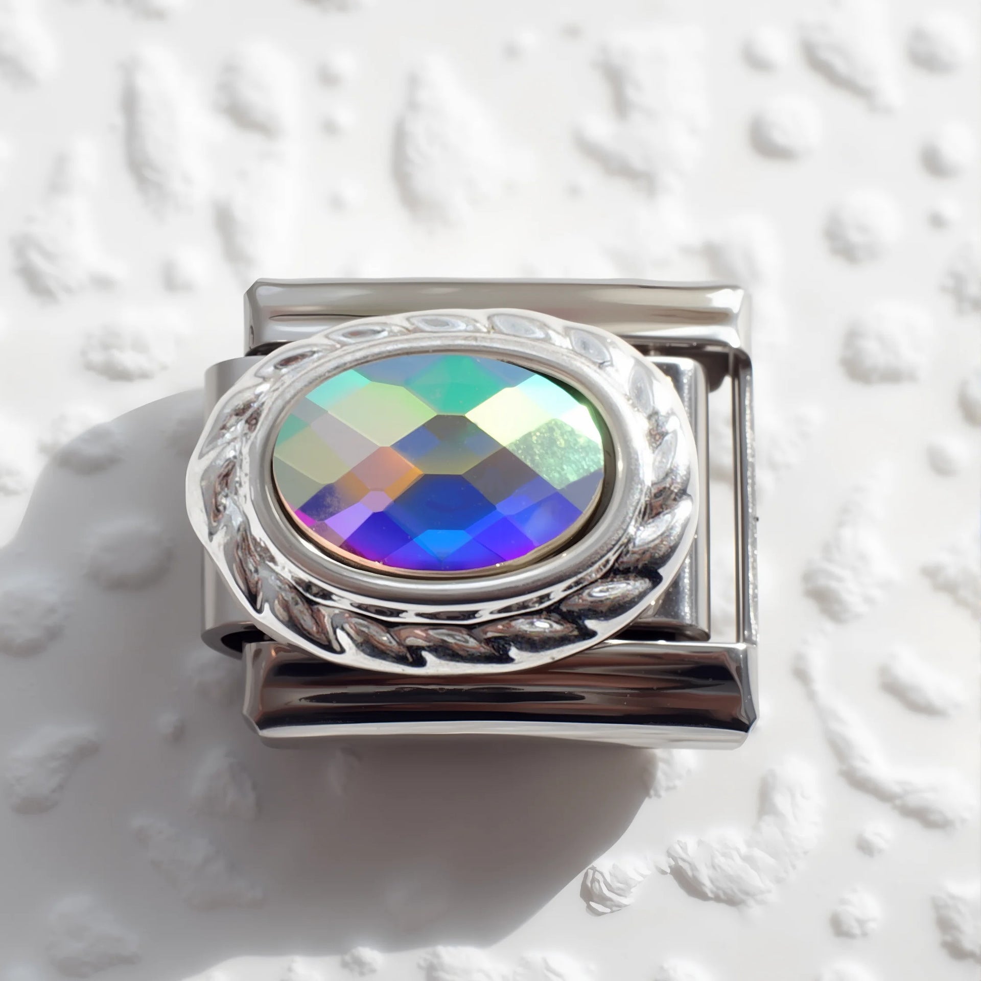 Wholesale 5pcs Italian Charm Bracelet 9mm DIY Splicing Gemstone Stainless Steel Composable Bracelet