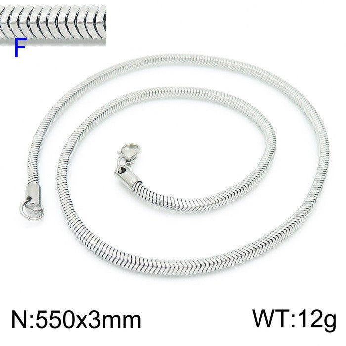 Wholesale 304 Titanium Steel Necklace Square Snake Bone Chain ACC-NE-KaLun004